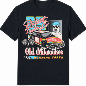 Black Retro Graphic Short-Sleeve Crew Neck T-Shirt