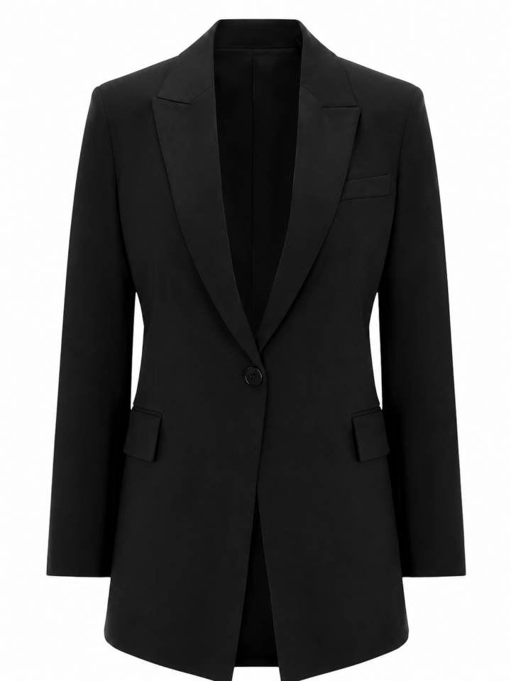 Black Tailored Single-Breasted Blazer