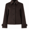 Dark Brown Tailored Straight Fit Coat with Notched Lapel
