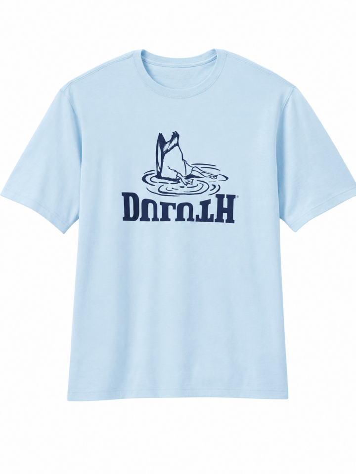 Light Blue Shark Graphic Short-Sleeve T-Shirt