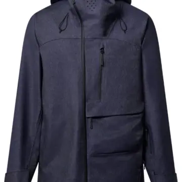 Heathered Navy Hooded Zip Jacket