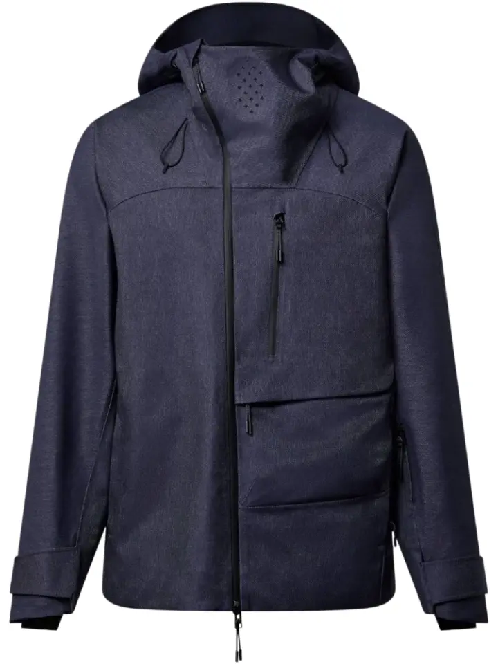 Heathered Navy Hooded Zip Jacket