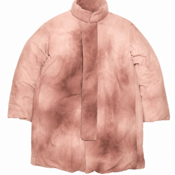Dusty Pink Tie-Dye Oversized Puffer Coat