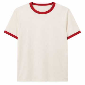 Off-White Red Trim Ringer T-Shirt