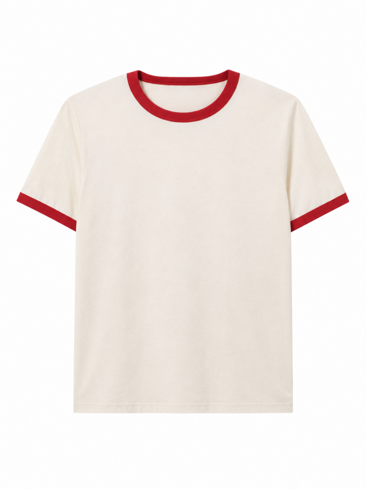 Off-White Red Trim Ringer T-Shirt