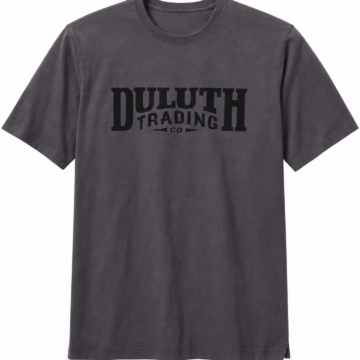 Dark Charcoal Vintage Print Crew Neck T-Shirt