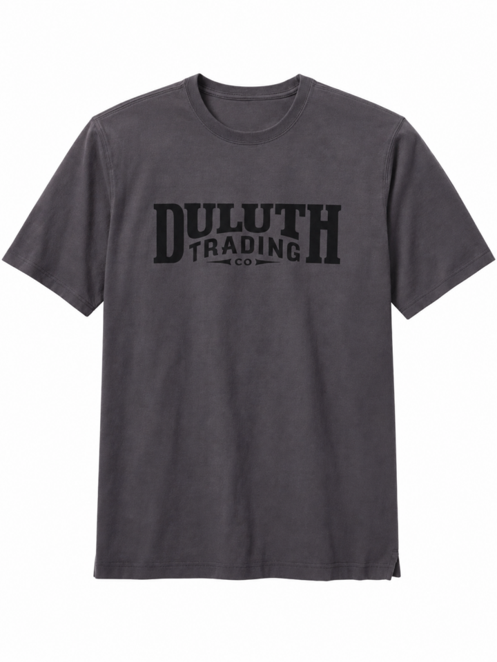 Dark Charcoal Vintage Print Crew Neck T-Shirt