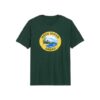 Dark Green Graphic T-Shirt with Hawaii Scenery