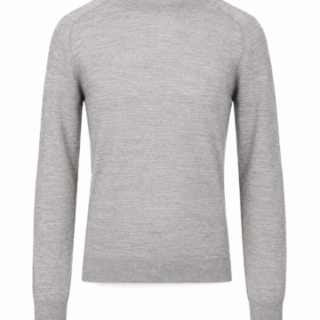 Heather Grey Crewneck Pullover Sweater with Raglan Sleeves