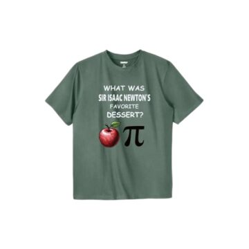 Olive Green Cotton T-Shirt with Science Riddle