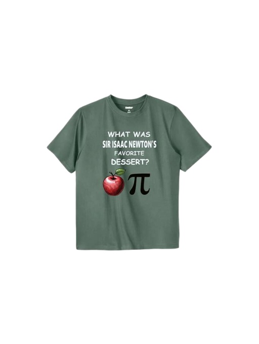 Olive Green Cotton T-Shirt with Science Riddle
